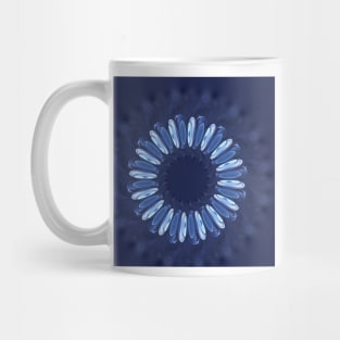 BEYOND fractal pattern and circular 3D design in shades of BLUE Mug